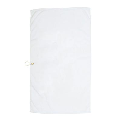 Pro Towels 2442GMT Golf-Caddy Towel with Center Brass Grommet & Hook in White | Cotton