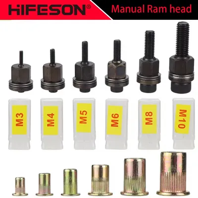 21pcs Hand Rivet Nut Head Set Manual Riveter Rivnut Tool Rivet nut tool Accessory for Nuts M3 M4 M5 M6 M8 M10 M12 Simple install