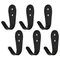 Towel Hanger Holder Coat Single Hook Kitchen Bathroom Bedroom Small U-shaped Wall-mounted 4pcs Black