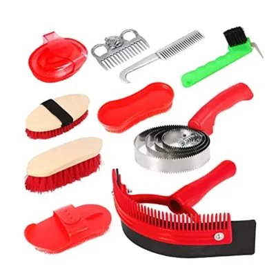 New Horse Grooming Tool Set Cleaning Kit Comb Pet Cleaning Brush Stainless Steel Curry Groomer Tail