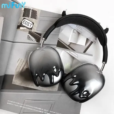 Mifuny Airpods Max Hülle Schwarz Wassertropfen Kopfhörerhülle Dekoratives Zubehör 3D-Druck Harz Image