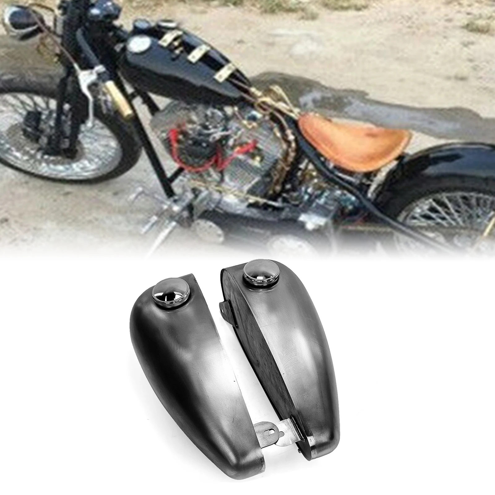Für Harley Davidson Fat Bob Split Motorrad Vintage Retro Drip Flatside Modifizierte Doppel Motorrad Öl Benzin Gas Kraftstoff Tank