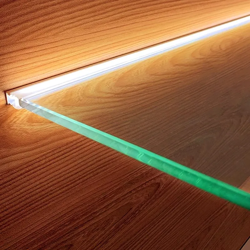 Glas regal Schrank Kleider schrank Lampe Einbau Aluminium LED-Profil PC Diffusor Kanal Induktion Küche Bücherregal Bar Streifen Licht