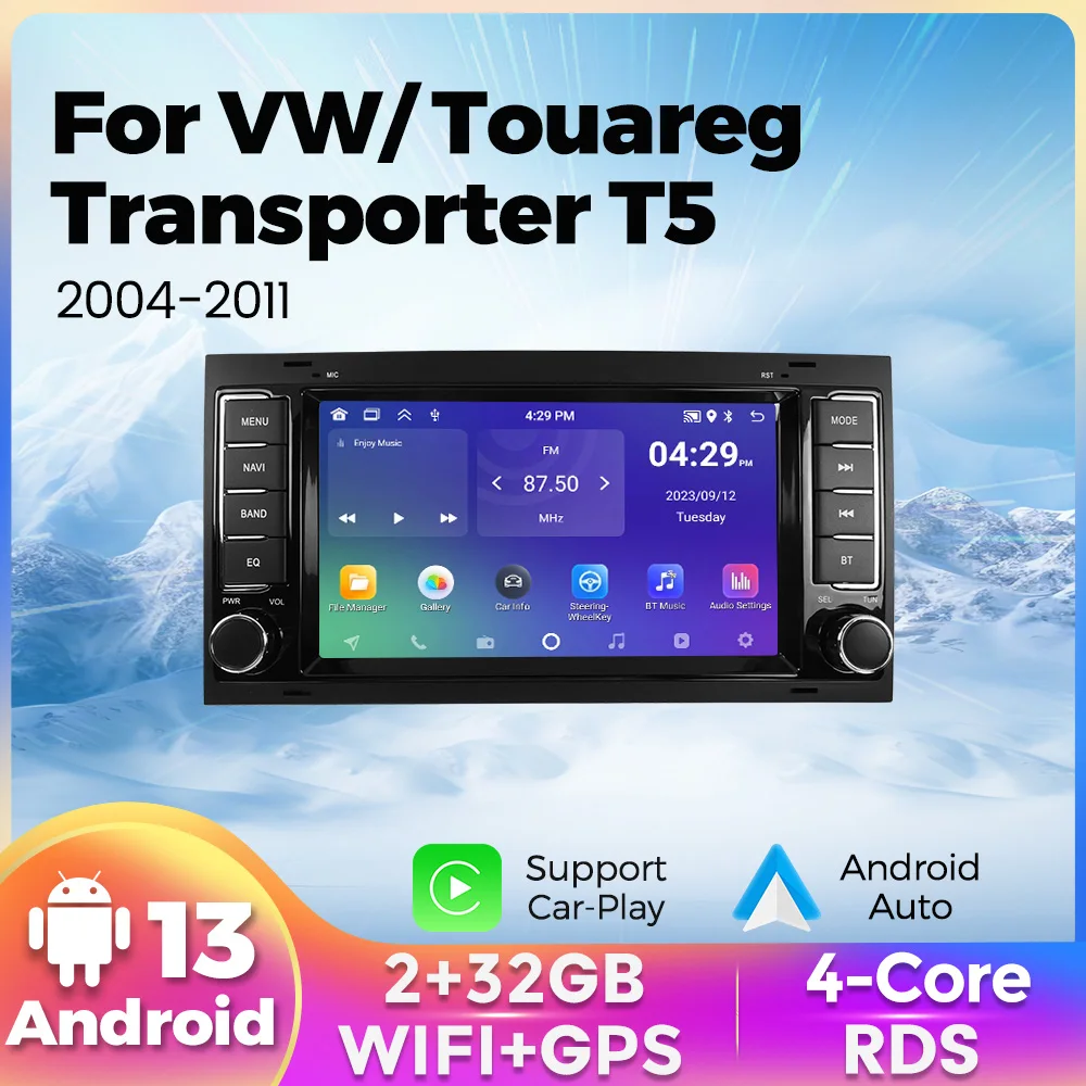 2 din 7 inch Autoradio drahtlos android auto multimedia video player gps wifi für touareg t5 transporter volkswagen vw 2016-2018 Auto GPS Multimedia Radio, 4-Kern ohne DVD Player, 2Din Stereo Image