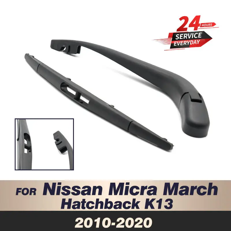 Scheibenwischer 12" Heckscheibenwischerblatt & Arm-Set für Nissan Micra March Schrägheck K13 2010-2020 2011 2012 Windschutzscheibe Windschutzscheibe Heckscheibe Image