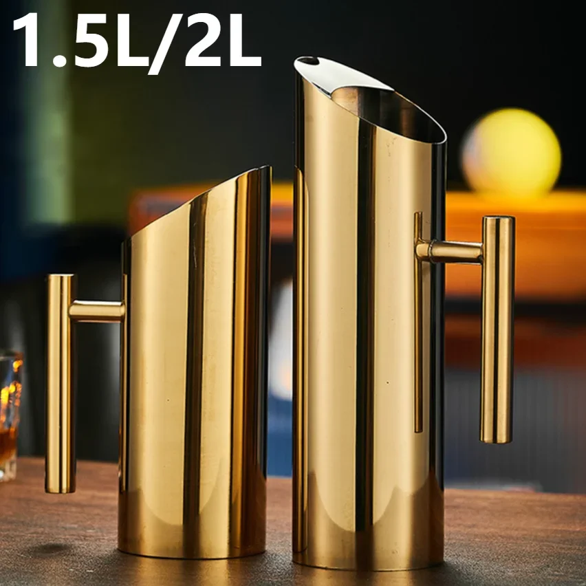 1.5/2l Edelstahl Krug Topf kaltes Wasser Weins aft Krug Wasserkrug Wasserkocher für Hotelbar kalten Behälter Gefrier wasser Topf Image