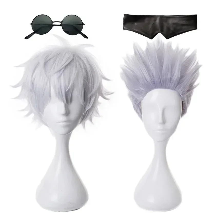 Anime Gojo Satoru Cosplay Perücken Anime Gojo kurze hitze beständige Kunst haar Party Perücke ohne Augenklappe Image