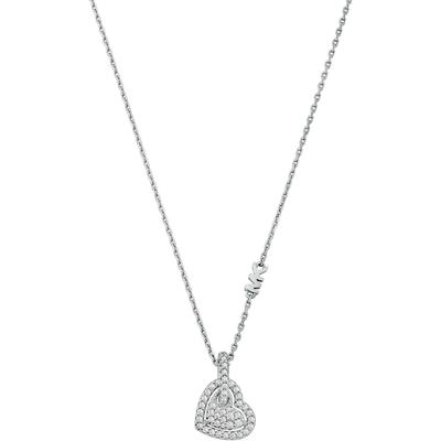 Kette mit Anhänger MICHAEL KORS "Schmuck Geschenk Silber 925 Halskette Pavé Herz Charm, MKC1747CZ040", silber (silberfar