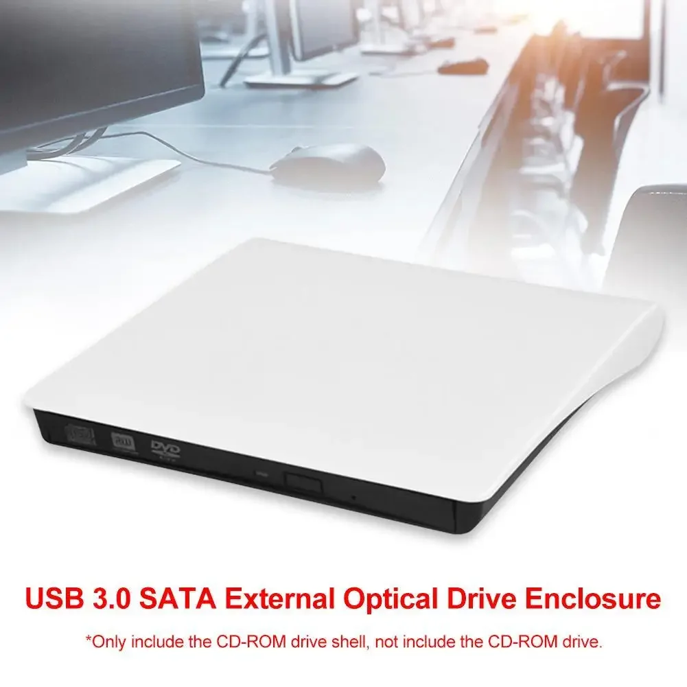 Boîtier de lecteur 5Gbps 12.7mm USB 3.0 SATA externe DVD CD-ROM RW lecteur boîtier de lecteur optique pour ordinateur portable de bureau sans lecteur