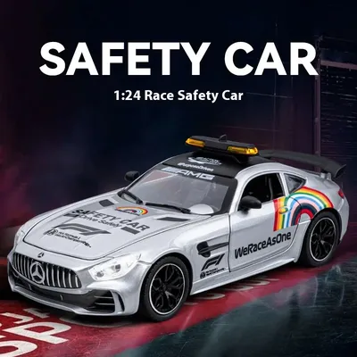 1: 24 scale AMG safety car F1 race replica, alloy model, with lights, suitable as a collectible for
