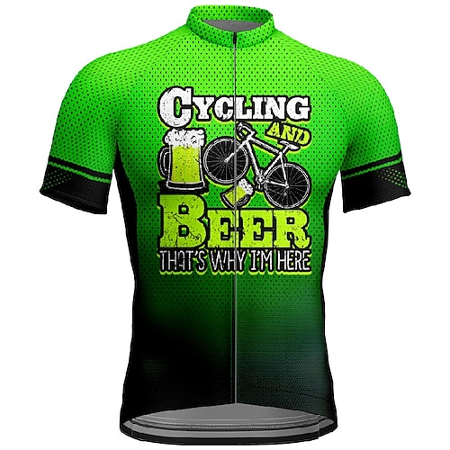 Herren Radtrikot Farbverlauf Buchstaben Zahlen Kurzarm Fahhrad T-Shirt Trikot mit 3 Gesäßtaschen Mountainbike MTB Schnelltrocknend Anatomisches Design Feuchtigkeitsableitend Atmungsaktiv Sport Rot Image