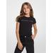 Michael Kors Crystal Embellished Stretch Cotton T-Shirt Black 12Y