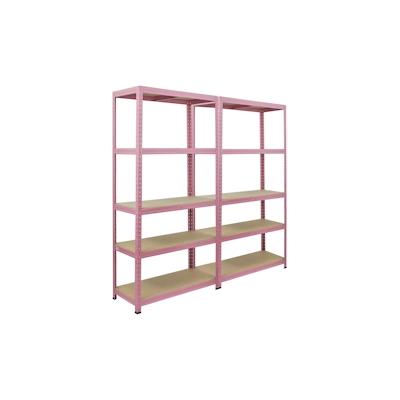 Berlinlodge Mega Deal 2x Wohnregal PINK LADY, HxBxT 180x90x40cm, Fachlast 175kg, 5 Ebenen, Pink, Bücherregal, Standregal