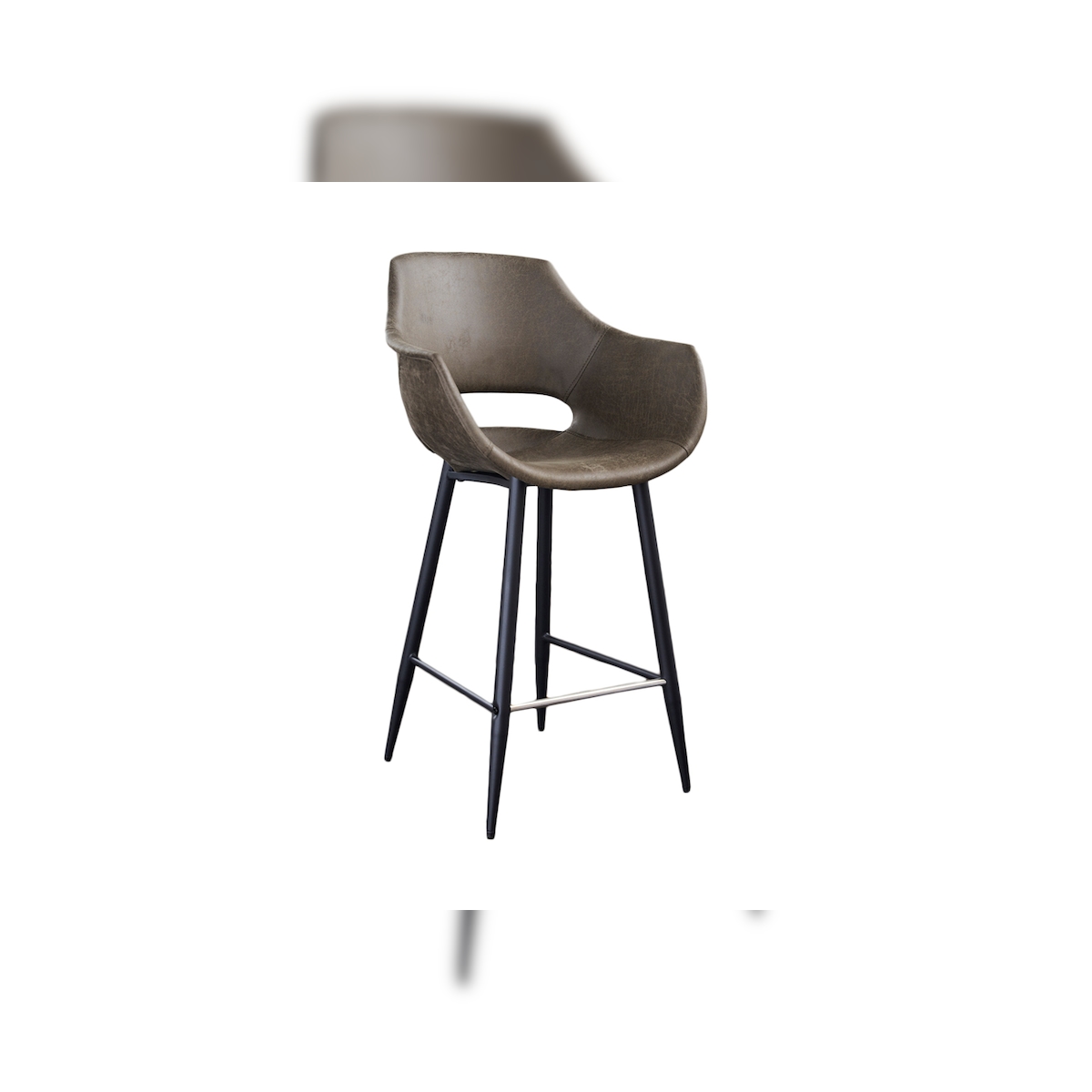 KAWOLA Thekenhocker ZAJA Barstuhl Sitzhöhe 65 cm Microfaser oliv Image