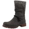 Stiefel TOM TAILOR, Damen, Gr. 39, Normalschaft, grau (dunkelgrau), Lederimitat, Textil, casual, Schuhe, Blockabsatz, Kurzstiefel in Bequemweite G (= weit)