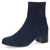Stiefelette CAPRICE, Damen, Gr. 39, blau (dunkelblau), Textil, elegant, Schuhe, Blockabsatz, Businessschuh mit praktischem Innenreißverschluss