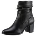 Stiefelette MARCO TOZZI, Damen, Gr. 40, schwarz, Lederimitat, unifarben, klassisch, Schuhe, Blockabsatz, Businessschuh mit Falten im slouchy Look