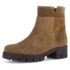 Stiefelette GABOR, Damen, Gr. 44, braun (cognac), Veloursleder, unifarben, klassisch, Schuhe, Blockabsatz, Boots, Chunky-Boots mit Innenreißverschluss