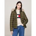 Steppjacke TOMMY JEANS CURVE "TJW BASIC HOODED DOWN JACKET EXT", Damen, Gr. 5XL (50), grün (fatigue grün), Web, Obermaterial: 100% Polyester. Futter: 100% Polyester, unifarben, casual, Basic hüftlang, Langarm eingesetzt Rippbündchen, Jacken, in...