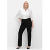 Stretch-Hose SHEEGO "Große Größen", Damen, Gr. 23, Kurzgrößen, schwarz, Obermaterial: 70% Viskose, 25% Polyamid, 5% Elasthan, unifarben, casual, regular fit lang, Hosen, mit Shapingeinsatz im Bauchbereich