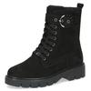 Schnürboots CAPRICE, Damen, Gr. 41, schwarz, Nubukleder, klassisch, Schuhe, Blockabsatz, Schnürstiefelette mit praktischem Wechselfußbett