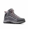 Outdoorschuh COLUMBIA "CRESTWOOD™ MID WATERPROOF", Gr. 38,5, grau (graphite, darotevil), Leder, Textil, sportlich, Schuhe, Wasserdicht