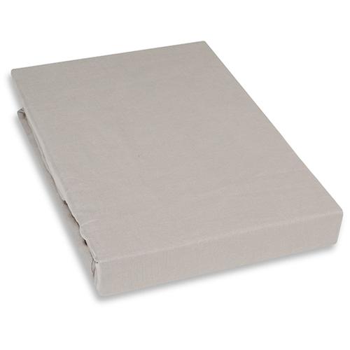 Spannbettlaken KAYORI ""Kai"", grau (taupe), B:180cm L:220cm, Renforcu00e9, Obermaterial: 100% Baumwolle, Laken, 100% Baumwolle