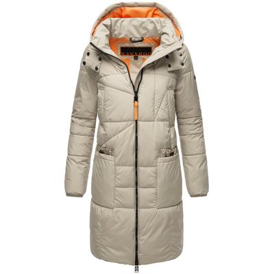 Steppmantel NAVAHOO "Bliblablubb 14", Damen, Gr. 5XL (50), grau, Obermaterial: 100% Polyester (recycelt), Futter: 100% Polyester (recycelt), Ärmelfutter: 100% Polyester (recycelt), Wattierung: 100% Polyester, modisch, gerade knieumspielend, hoch... Image