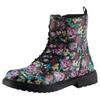 Schnürboots GEOX "J ECLAIR GIRL D", Kinder, Gr. 32, schwarz (schwarz, bunt geblümt), Lederimitat, geblümt, casual, Schuhe, Schnürstiefel, Boots mit Blockabsatz