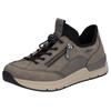 Slip-On Sneaker RIEKER, Damen, Gr. 38, grau (grau, schwarz), Lederimitat, Textil, sportlich, Schuhe Sneaker, Schlupfschuh, Freizeitschuh, Halbschuh mit Schnellverschluss