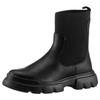 Chelseaboots GEOX "J JUNETTE GIRL C", Kinder, Gr. 34, schwarz, Lederimitat, Textil, unifarben, casual, Schuhe, Plateaustiefel, Schlupfstiefel, Winterstiefel mit Blockabsatz