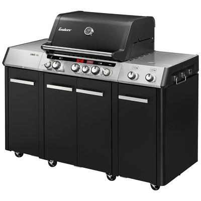 Gasgrill ENDERS "UNIQ PRO 3 IK KITCHEN CRUSTER" Grills Gr. B/H/T: 150,50cm x 120,6cm x 66,50cm, grau (schwarz/edelstahlfarben) Outdoorküche BxH: 150,5x120,6 cm