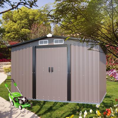 10FT x 8FT Outdoor Metal Storage Shed for Garden Tools