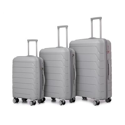 3 Piece(20/24/28in.)PP materials Hard Shell Lightweight Carry On Luggage with TSA Lock Airline Approved and Spinner Wheels