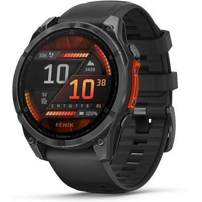Garmin fenix 8 GPS Smartwatch, 47 mm AMOLED Slate Gray with Black Silicone Band
