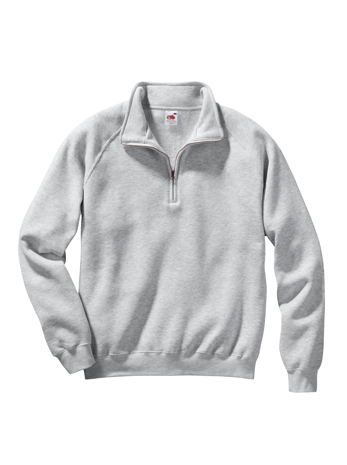 Sweatshirt FRUIT OF THE LOOM, Herren, Gr. 7, grau (grau, meliert), 80% Baumwolle, 20% Polyester, meliert, unifarben, Sweatshirts Image