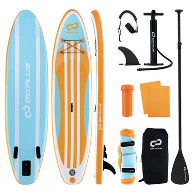 Costway Inflatable Stand up Paddle Board with Adjustable Paddle and 3 Fins for Adults and Youths-L