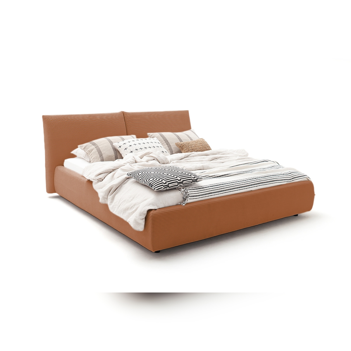 KAWOLA Bett HENRY Polsterbett Cord rost 200x200cm Image