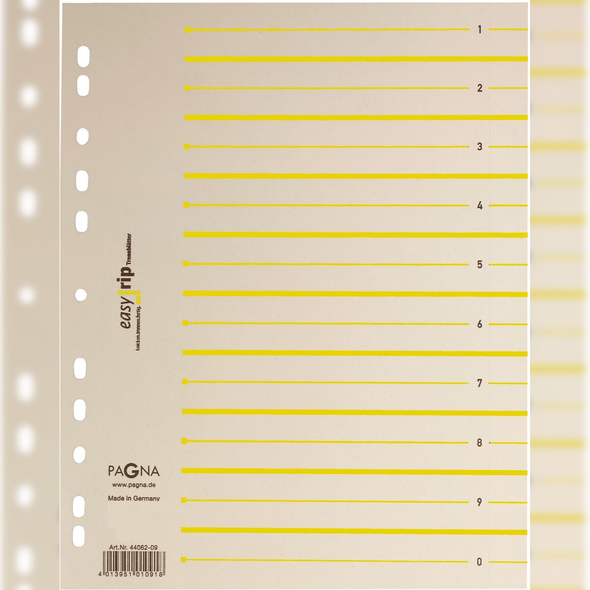 Pagna Trennblätter A4 2-farbig mit Perforation 100 Stück gelb Image