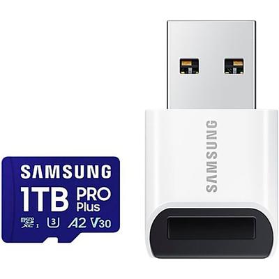 SAMSUNG Speicherkarte "Pro Plus 1TB + USB-Kartenleser" Speicherkarten Gr. 1000 GB, blau