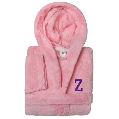 Sweet Kids 100% Polyester SUPER PLUSH Double Brushed Hooded Bathrobe with Purple Bookman Monogram