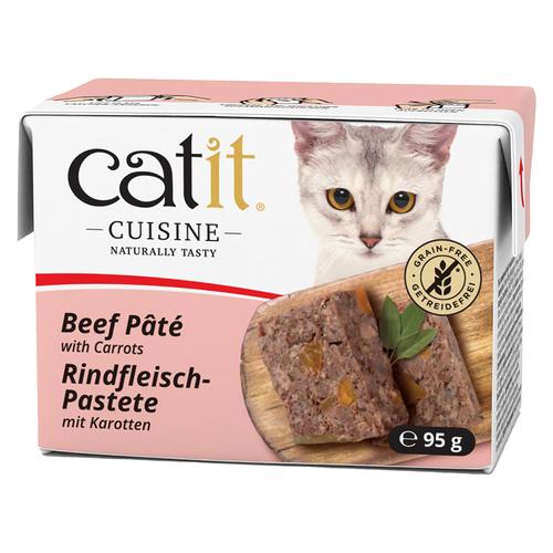 12x95g Catit Cuisine Pastete Rind mit Karotten Katzenfutter nass