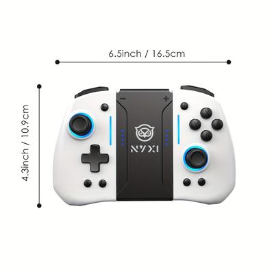 TEMU Nyxi Ergonomic Design Wireless Game Controller White Gamepad With Rgb Lights Switch Pc Controller