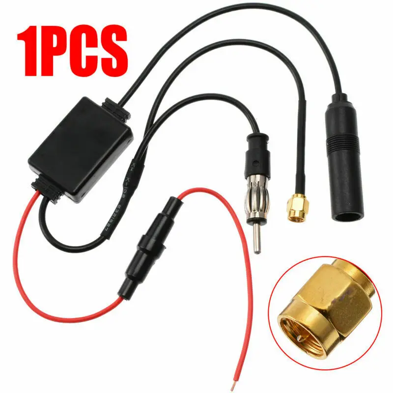 1PCS Stereo Antenne DAB AM FM Radio Auto Antenne Verstärker Splitter Signal AMP Booster Auto Radio Antenne Verstärker auto Teile Image