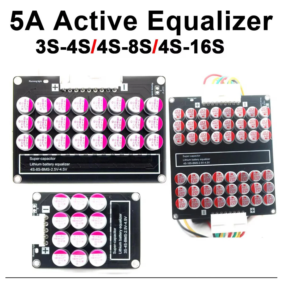4S 8S 16S 5A Aktive Equalizer Balancer Board FÜR 10S 13S 12S 14S Lifepo4 Li-Ion Lithium Batterie 12V 24V 36V 48V BMS Schutz Image