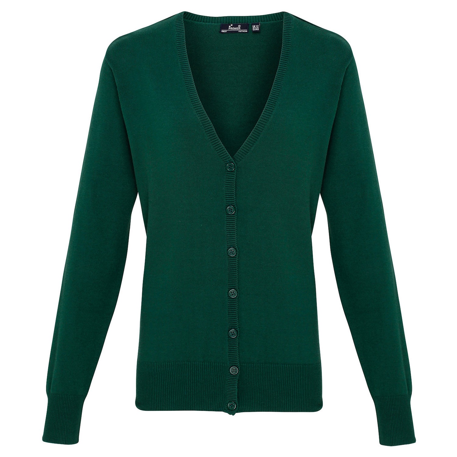 Premier - Strickjacke V-Ausschnitt für Damen (Flaschengrün) Image