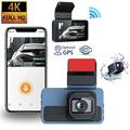 Telecamera per auto con monitoraggio HD 1080p, grandangolo, cmos, 3 pollici, ips, con sensore g, visione notturna, wifi, nessun registratore per auto