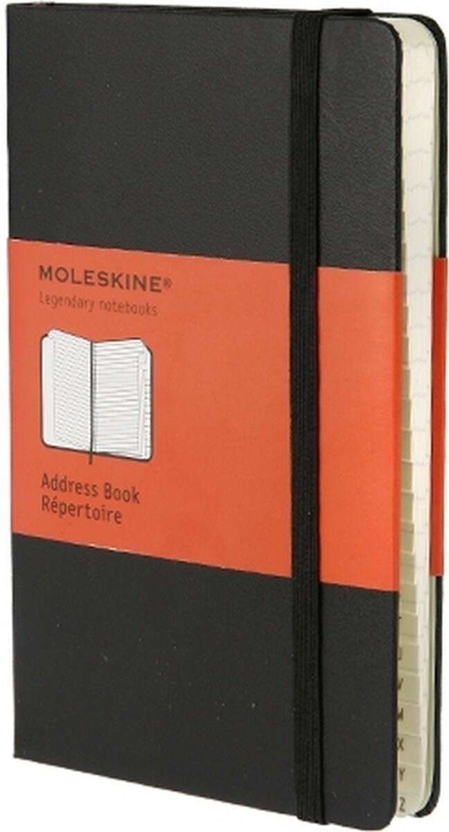 Adressbuch Pocket A6 liniert mit Register Hardcover schwarz Image