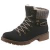 Winterstiefelette RIEKER, Damen, Gr. 42, grau (nachtblau, grau), Nubuklederimitat, Textil, kontrastfarbene Details, klassisch, Schuhe, Winterboots, Schnürboots mit Strickrand und Rieker-TEX