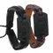 Bracciale da uomo in pelle retrò a forma di lupo Bracciale regolabile legato a mano in metallo nero Accessori da uomo